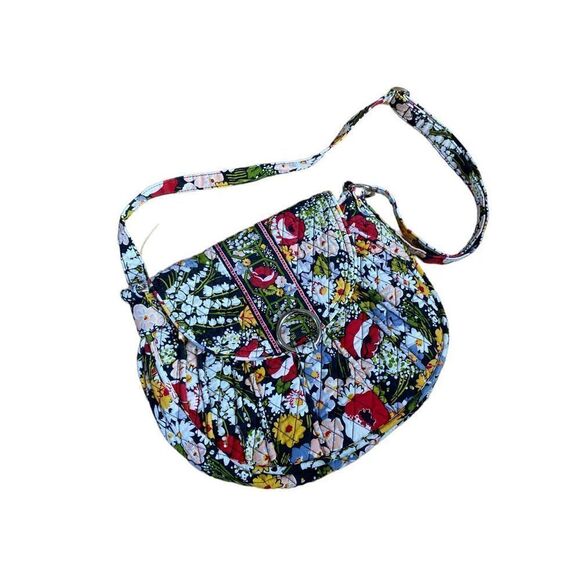 Vera Bradley large saddlebag magnetic floral handbag - Picture 3 of 10